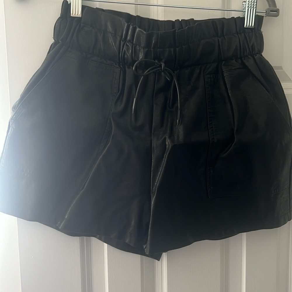 Faux leather shorts